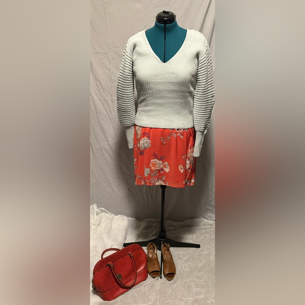 Red floral dress